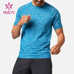 Wholesale Custom logo new design Lightweight wicking Engineered knit seamless body muscle sports Mens ftitness T Shirts