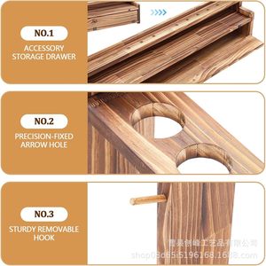 Support mural en bois massif pour cannes à pêche, présentoir de rangement domestique pour leurres. - Product Image 2