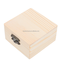Petite boîte cadeau en bois avec logo personnalisé et finition polie pour bijoux, bricolage, articles décoratifs faits à la main