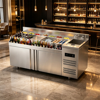 Station de bar à cocktails compacte, comptoir de préparation de boissons peu encombrant pour petits restaurants et bistrots