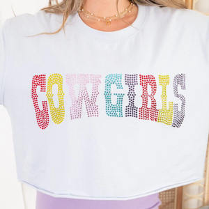 Fashion Bling <strong>TShirt</strong> Sparkly Personalized Rhinestone Graphic Tee Custom Glam Rhinestone <strong>Tshirt</strong> Cowgirls Rhinestone Tee - Product Image 1