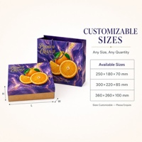 Premium oranje geschenkdoos met draagtas paarse marmerprint op maat gemaakte kartonnen fruitverpakking groothandel