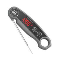 Thermomètre numérique magnétique étanche à écran LED rechargeable haut de gamme avec câble Type C pour la cuisson de la viande et des aliments