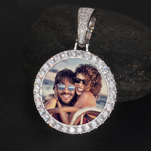 Colgante de foto con diamantes de moissanita VVS, joyería de estilo Hip Hop, foto personalizada con imagen de recuerdo, collar, <span class=keywords><strong>2022</strong></span> - Product Image 2