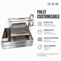 Barbecue au charbon Santa Maria réglable en hauteur avec levage par volant et briques réfractaires pour jardin de villa
