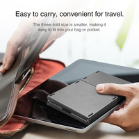 Drahtlose 3 faltbare Tastatur Mini Tri-Folding BT Tastatur mit Touchpad für iPad iPhone Windows Mac & Android