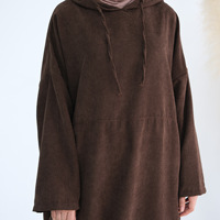 Abaya en velours côtelé à cordon de serrage, style Kaftan, grande taille, coupe ample et décontractée, tenue de prière musulmane pour femme, hiver, Turquie, vente en gros