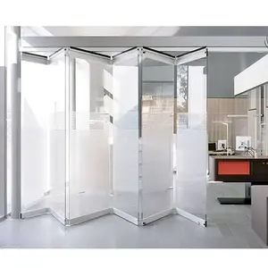 HDSAFE rahmenlose Aluminium glas Falt trennwand bewegliche Glas Büro trennwand Glas abnehmbare Wandt rennwand für