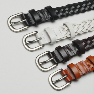Hot-selling High-quality Ladies Top-grain Leather No-<b>drilling</b> <b>Hand</b>-woven Vintage Commuting Casual Versatile Pin Buckle Belt - Product Image 5