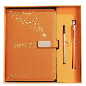 2025 Calendar Notebook Unique Business Logo <b>Stationery</b> Corporate Customized Pu Leather Diary and Pen Gift <b>Set</b> Souvenirs Gift - Product Image 4