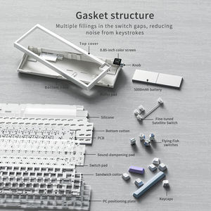 AJAZZ AK650 <strong>Dreamweaver</strong> Switch (Factory Lavender-Ice-Sky) Tri-mode W/ OLED Display RGB DIY Mechanical <strong>Keyboard</strong> - Product Image 4