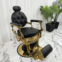 Mobilier de salon de beauté personnalisé Chaise de barbier à hauteur réglable avec fonctions de levage et de rotation en cuir synthétique
