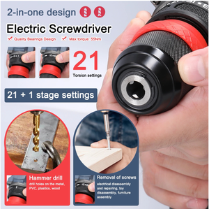 Taladro de Impacto y Atornillador de Trinquete de Alta Velocidad de 21V Sin Escobillas con Batería de Iones de Litio, Grado Industrial - Product Image 3