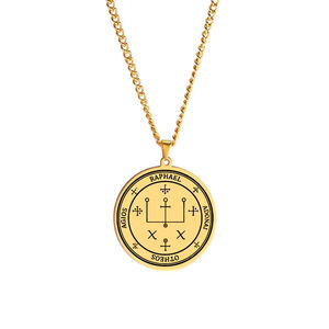 Archange Raphaël Roi Salomon Grimoire le Deuxième Pentacle de Vénus Amulette Talisman Bijoux Collier Pendentif En Acier Inoxydable - Product Image 5