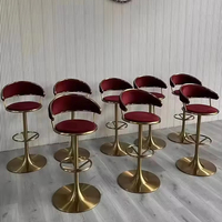 Chaise de bar moderne et luxueuse pour la maison tabouret de bar design en acier inoxydable chaise de réception élégante réglable en cuir pour hôtel cuisine et salle à manger