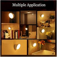Veilleuse LED à chargement USB avec capteur de mouvement Base magnétique à rotation de 360 degrés pour escaliers, placard extérieur, usage domestique