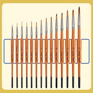 Ensemble de pinceaux miniatures pour micro-détail, pinceaux fins pour détails, <span class=keywords><strong>huile</strong></span>, acryliques, aquarelles, poils en nylon, manche en bois, pinceaux pour nail art - Product Image 4