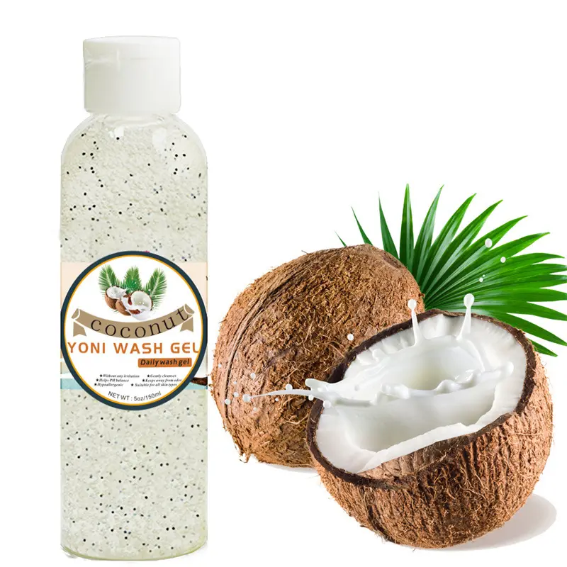 Health & Yoni gel douche nettoyant à l'huile de noix de coco extrait d'aloe vera pour zone intime hydratant calendula menthe pour les odeurs démangeaisons