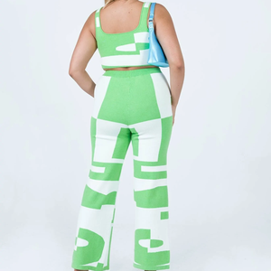 Canotta a due pezzi con motivo stampato <span class=keywords><strong>verde</strong></span> 100% cotone stampato personalizzato - Product Image 5