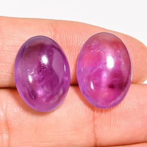 พลอยอะเมทิสต์พลอยสีม่วงธรรมชาติขนาด23.5 Jewelry-GPJ-1137 DIY ทรงวงรีขัดเงา18X13X7มม. แบบหลวม23.5 - Product Image 6