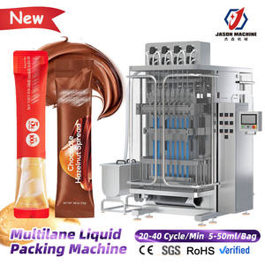 Machine d'emballage verticale multi-voies automatique pour liquides visqueux, pâte à <span class=keywords><strong>tartiner</strong></span> au chocolat, beurre de cacahuète en sachet - Product Image 1
