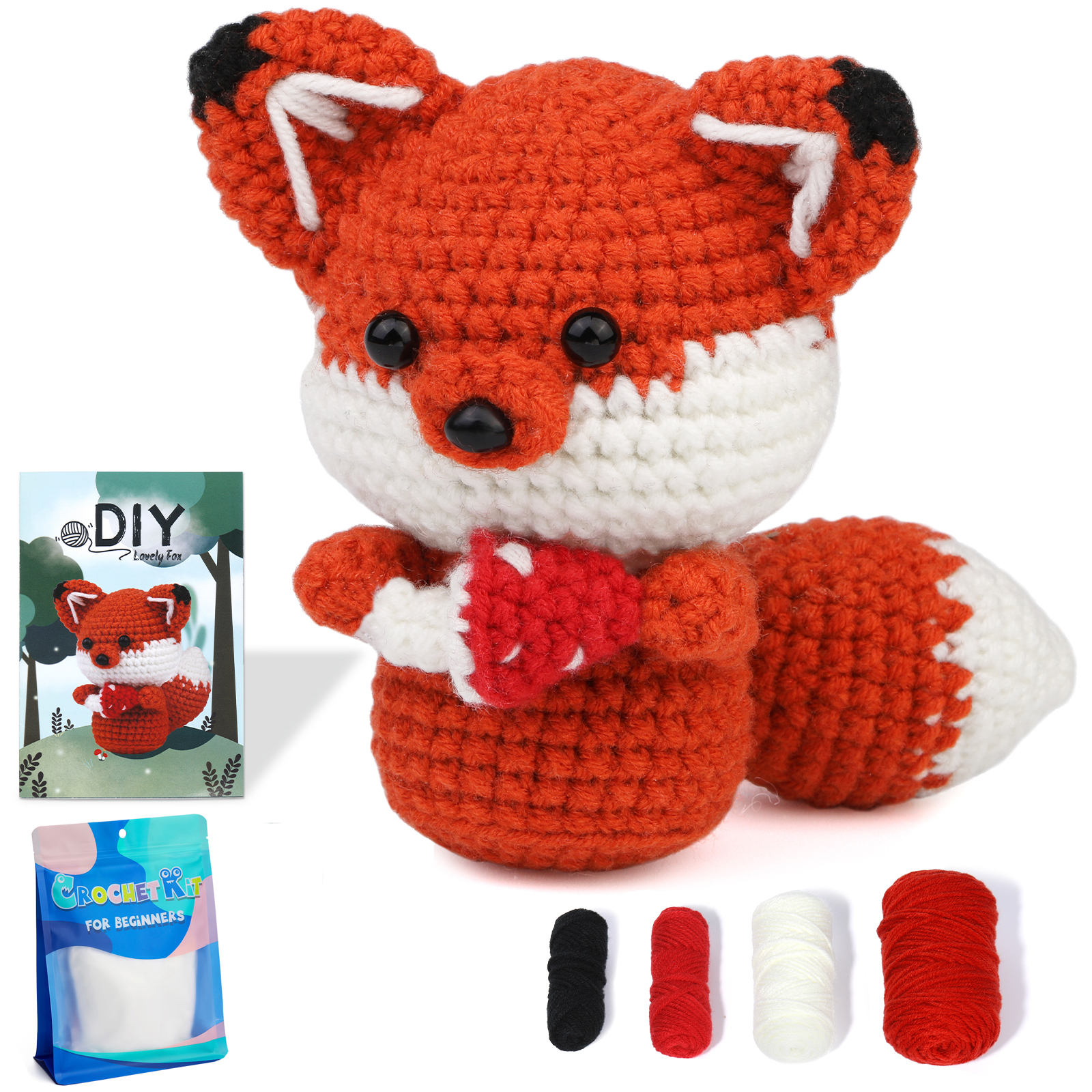 Kit Crochet & Craft kit di avviamento crochet fai da te simpatici animali volpe fatti a mano crochet kit