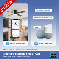 1stshine ventilateur de plafond lumière chambre mdf lame smart app control dc ventilateur de plafond avec lumière led