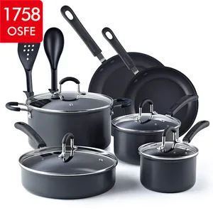 Set Panci Panas Anti Lengket Aluminium, Perlengkapan Masak King Dapur, Panci Tanam Dasar Induksi