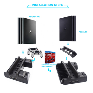 Dữ Liệu Ếch Quạt Làm Mát Với Bộ Điều Khiển Trạm Sạc Kép Sạc Đứng Chủ Cho Playstation4 <span class=keywords><strong>PS4</strong></span> / Slim / Pro - Product Image 4