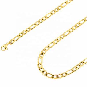 MICCI-Cadena de collar personalizada para mujer, de 3mm y 4mm, joyería de 14K y 18K, chapado en oro, cadena gruesa de acero inoxidable NK Figaro, venta al por mayor - Product Image 6