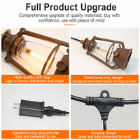Guirlande lumineuse LED vintage à effet de flamme, lanterne de camping rétro pour extérieur, étanche IP44, décorations féeriques pour tente et jardin
