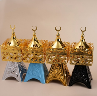 Vente chaude De Luxe Tour Eiffel Conception D'or Arabe Brûleur D'encens Moyen-Orient Non Électrique Creux Aroma Diffuseur Bougie