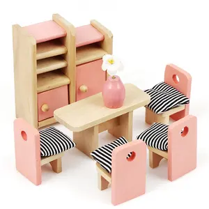 子供のための人気のふり家具おもちゃセット木製ドールハウスミニチュアAT12109