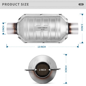 Dòng Chảy Cao Mèo Hình Bầu Dục Vòng Vỏ Ngao 2 "2.25" <span class=keywords><strong>2.5</strong></span> "Với O2 Cổng Ba Cách Phổ Xúc Tác Chuyển Đổi - Product Image 2