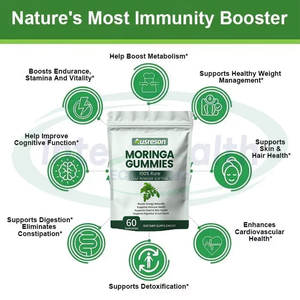 Gummies de Moringa Bio Marque Privée Ausreson – Complément Alimentaire Immunitaire Sans Sucre à Base d'Extrait de Feuilles de Moringa - Product Image 2
