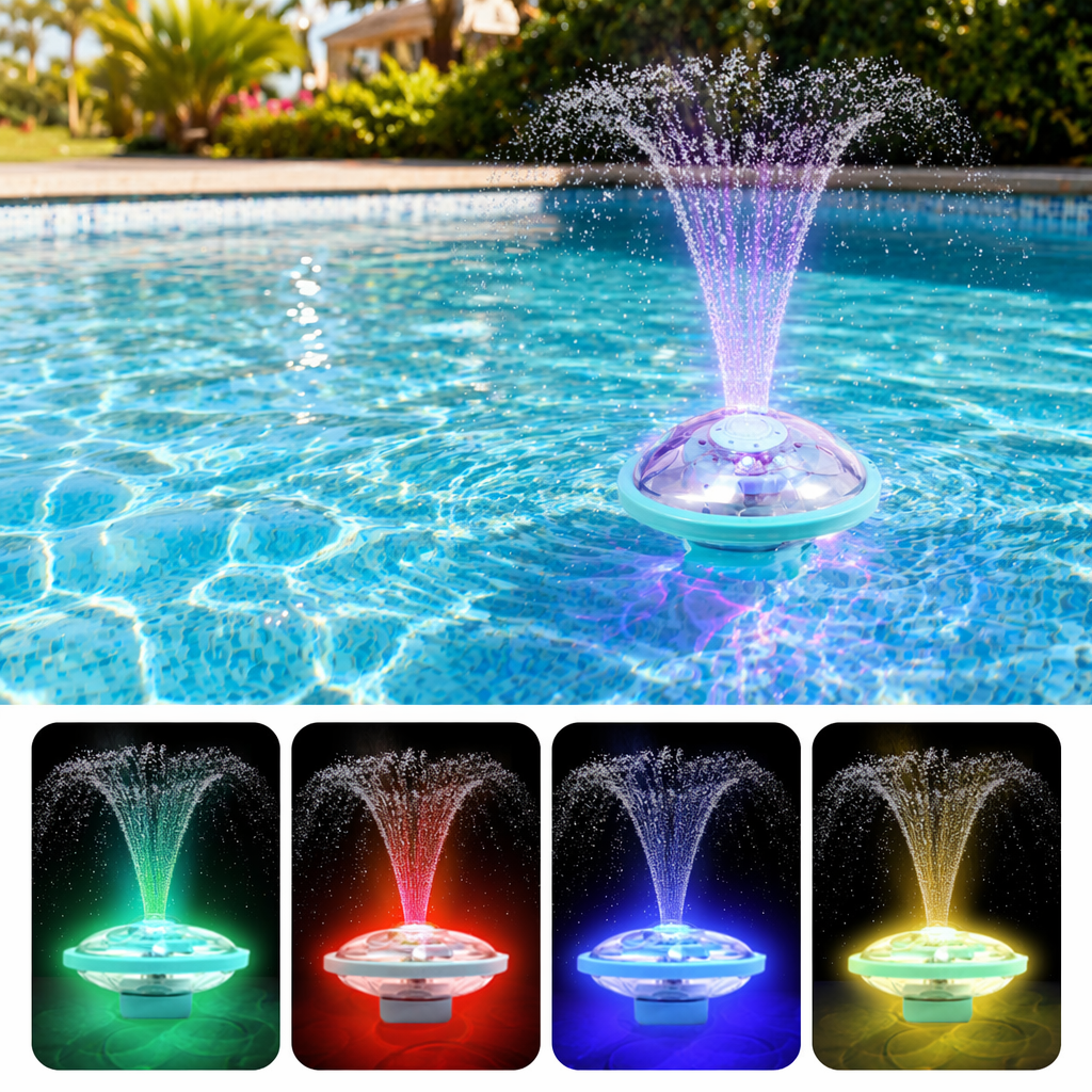 Remote-controlled Waterproof outdoor illuminated fountain light