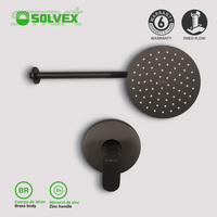 Set Shower Dinding SOLVEX Classic dengan Lapisan Kuningan, Lengan Stainless Steel 8 Inci, Semprotan Hujan/Jet/Massage/Soft untuk Penggunaan Hotel
