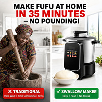 Máquina Eléctrica Inteligente de 6L para Hacer Fufu, 900W, con Función de Inmersión Automática, para Fufu, Nshima y Sopa de Arroz