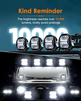 Luces de Trabajo LED con Certificación Emark, 4X4 Pulgadas, 60W, 9-32v, Barra de Luces LED Impermeable IP67 para Todoterreno, SUV, UTV, ATV, Camioneta