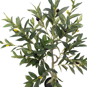 Arbres d'<span class=keywords><strong>olivier</strong></span> artificiels de qualité professionnelle, 120 cm (4 pieds), minces, en pot, avec tronc réaliste, pour décoration minimaliste d'appartement, pièce maîtresse au sol - Product Image 4