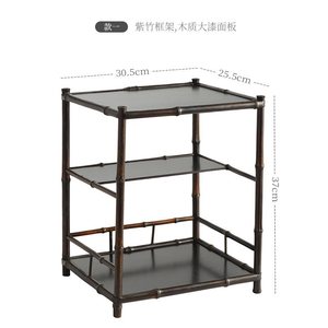 Bamboo <b>Tea</b> Display Rack Square <b>Standing</b> Storage Holder For Home Living Room Use - Product Image 3