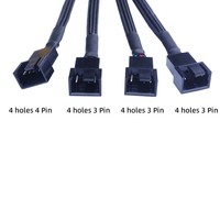 Câble Répartiteur d'Alimentation Cantell 4 Broches IDE Molex vers 4 Ports 3 Broches/4 Broches pour Ventilateur de Refroidissement d'Ordinateur