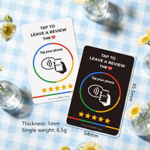 Op maat gemaakte NFC-codeherkenningskaart van waterdicht PVC-materiaal, NFC Google contactloze <span class=keywords><strong>QR</strong></span>-code visitekaartje voor hotelgebruik - Product Image 2