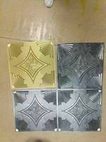 Panneaux de plafond en PVC 3D embossés Art Déco, or et argent, carrés stéréo, imperméables, pour la rénovation et la décoration des plafonds de cafés, bars et magasins