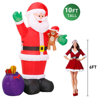Structures gonflables de Noël personnalisables de 3 m, classiques, en polyester imperméable, durables, pour l'extérieur, directement de l'usine, livraison en 48 heures