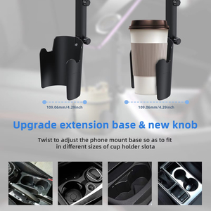 Support de télé<span class=keywords><strong>phone</strong></span> magnétique pour voiture 2 en 1, base réglable, bras extensible, 360° °   Rotatif pour tous les porte-gobelets de voiture, téléphones et tablettes - Product Image 3