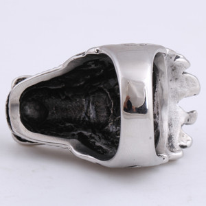 Anillo con Cabeza de Dragón, Color Acero, Joyería para Hombre, Regalo, Diseño de Signo Zodiacal Animal - Product Image 3