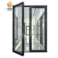 Puerta Abatible de Panel Plano de Vidrio con Aislamiento Térmico de Aluminio, Tamaño Personalizado, Insonorizada, Moderna, para Interiores de Hoteles, Baños y Cocinas