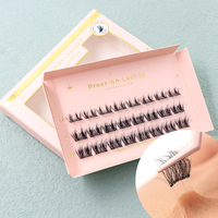 Faux Cils Bande Invisible en Fibre Végétale Imperméables 7-10 Jours, Pré-Collés Faits Main à Presser, Pré-Coupés pour DIY, Vente en Gros