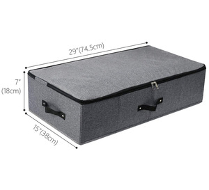 Organizador de Cama Dobrável de Linho com Grande Capacidade de <span class=keywords><strong>70L</strong></span>, Fechamento com Zíper, à Prova de Poeira e Reforçado - Product Image 2